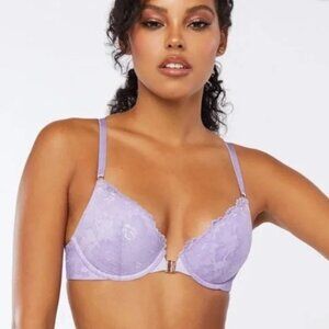 Savage x Fenty Floral Lace Push Up Racerback Bra in Purple Lavender Size 32D